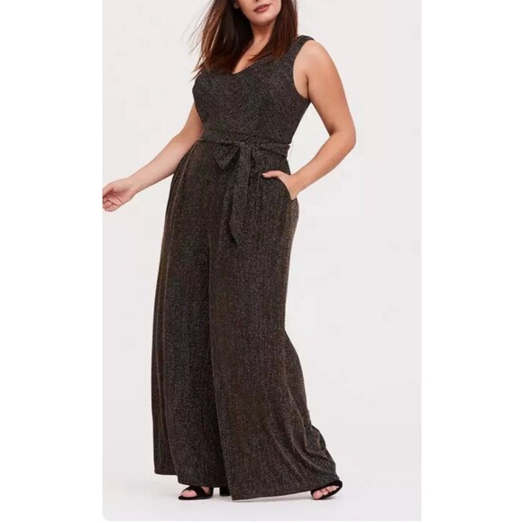 Torrid Maxi Glitter Knit Jumpsuit Womens Size 1 1XL - Picture 8 of 9